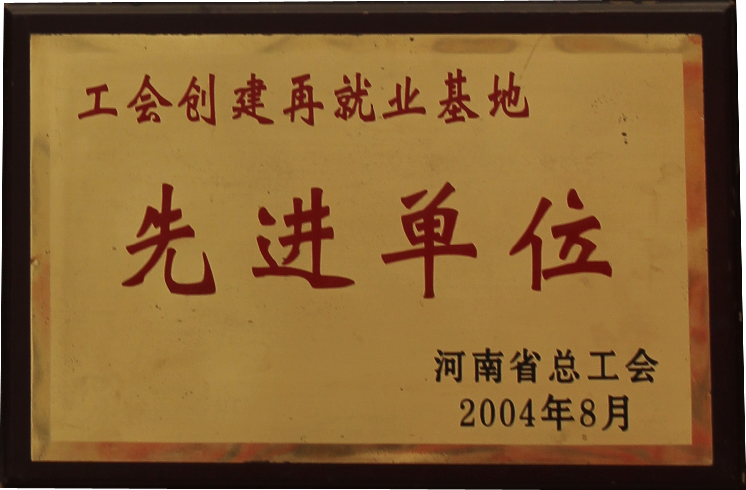 2004年工會(huì)創(chuàng)建再就業(yè)基地先進(jìn)單位